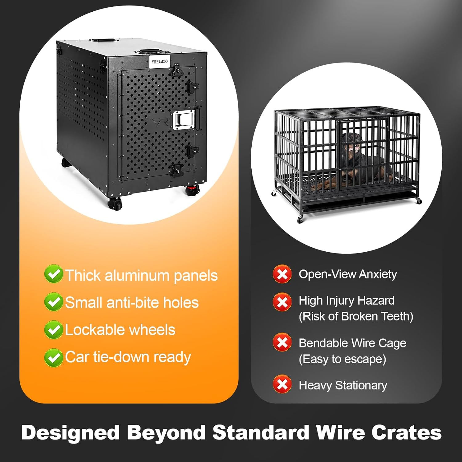 Gaiola para Cães Virbraroo Dog Crate Indestrutível Resistente 5 Gaiola para Cães Virbraroo Dog Crate Indestrutível Resistente - Imagem 5