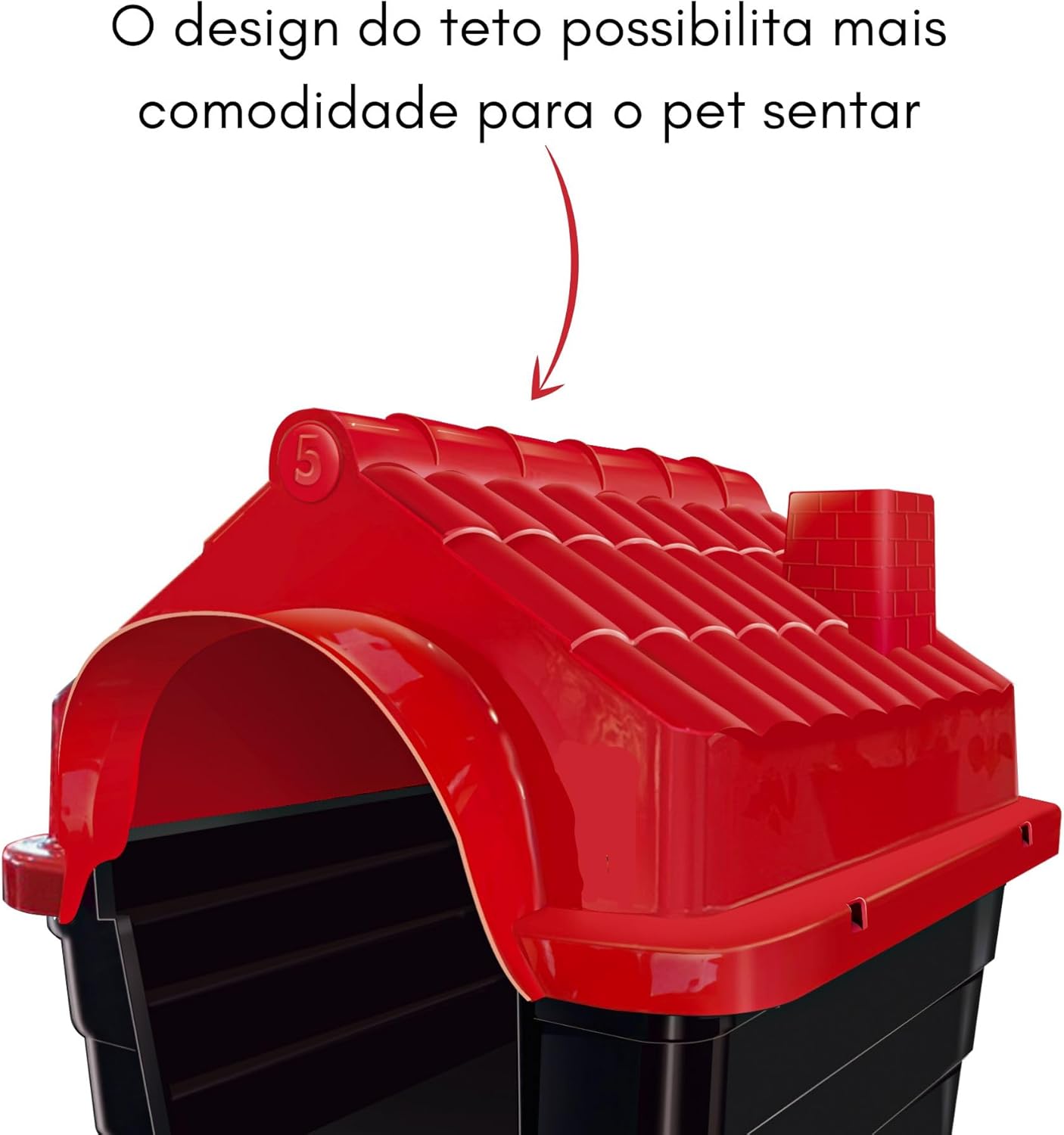 Casa para Cachorro Mecpet Rinopet N4 Vermelha Confortável 7 Casa para Cachorro Mecpet Rinopet N4 Vermelha Confortável - Imagem 7