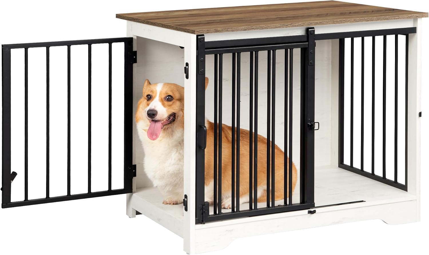 Gaiola para Cachorro Hzuaneri de Madeira com Porta de Celeiro 9 Gaiola para Cachorro Hzuaneri de Madeira com Porta de Celeiro - Imagem 9