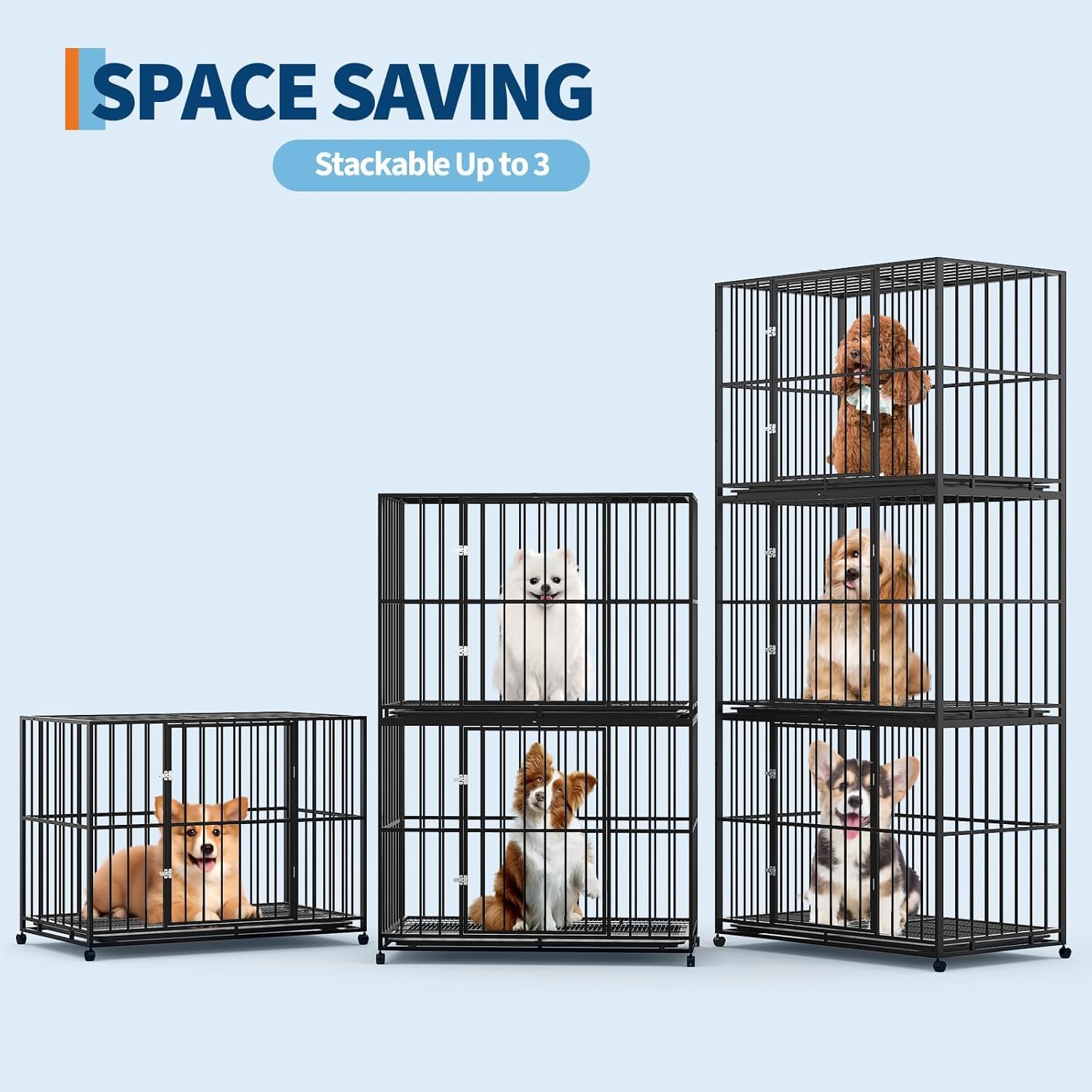 Caixa para Cães GAOMON 91cm Indestrutível em Aço Inoxidável 9 Caixa para Cães GAOMON 91cm Indestrutível em Aço Inoxidável - Imagem 9