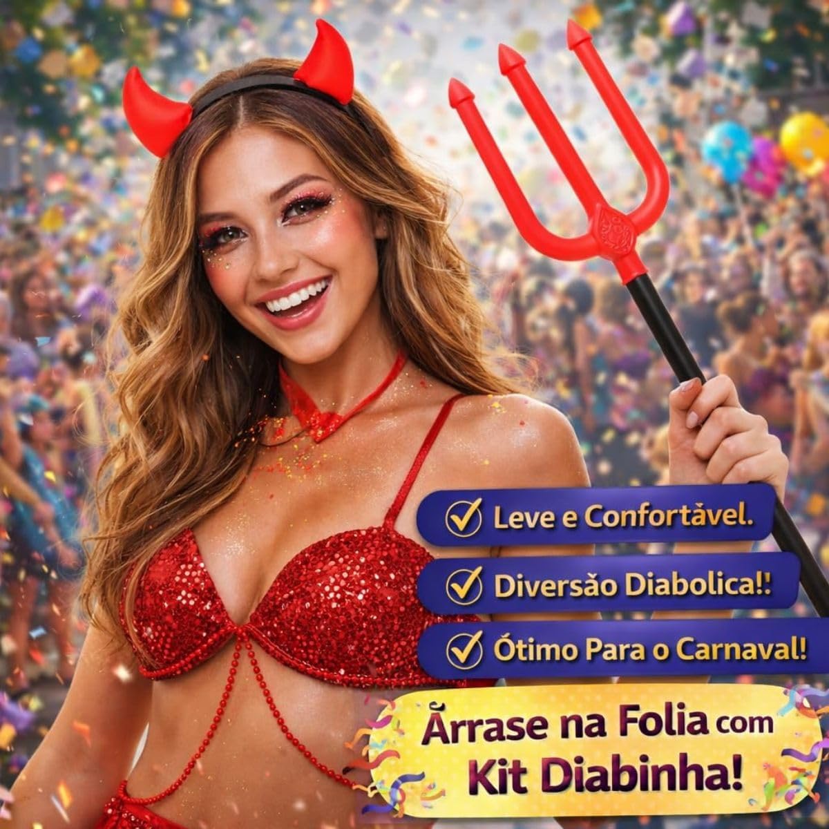 Tiara de Diabo com Tridente Acessório para Fantasia Halloween 4 Tiara de Diabo com Tridente Acessório para Fantasia Halloween - Imagem 4