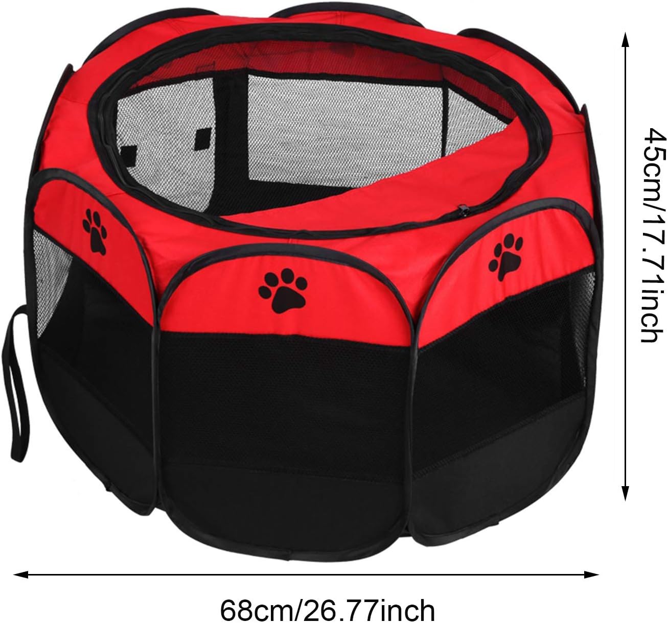 Cercadinho para Cães AYNEFY Dobrável em Tecido Oxford Vermelho 7 Cercadinho para Cães AYNEFY Dobrável em Tecido Oxford Vermelho - Imagem 7
