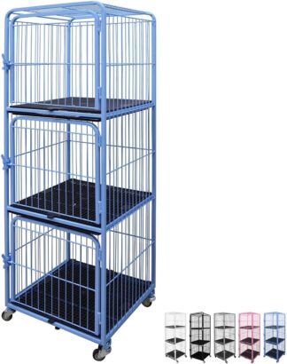 Canil Gaiola Vertical 3 Lugares Açomix para Pet Shop e Tosa