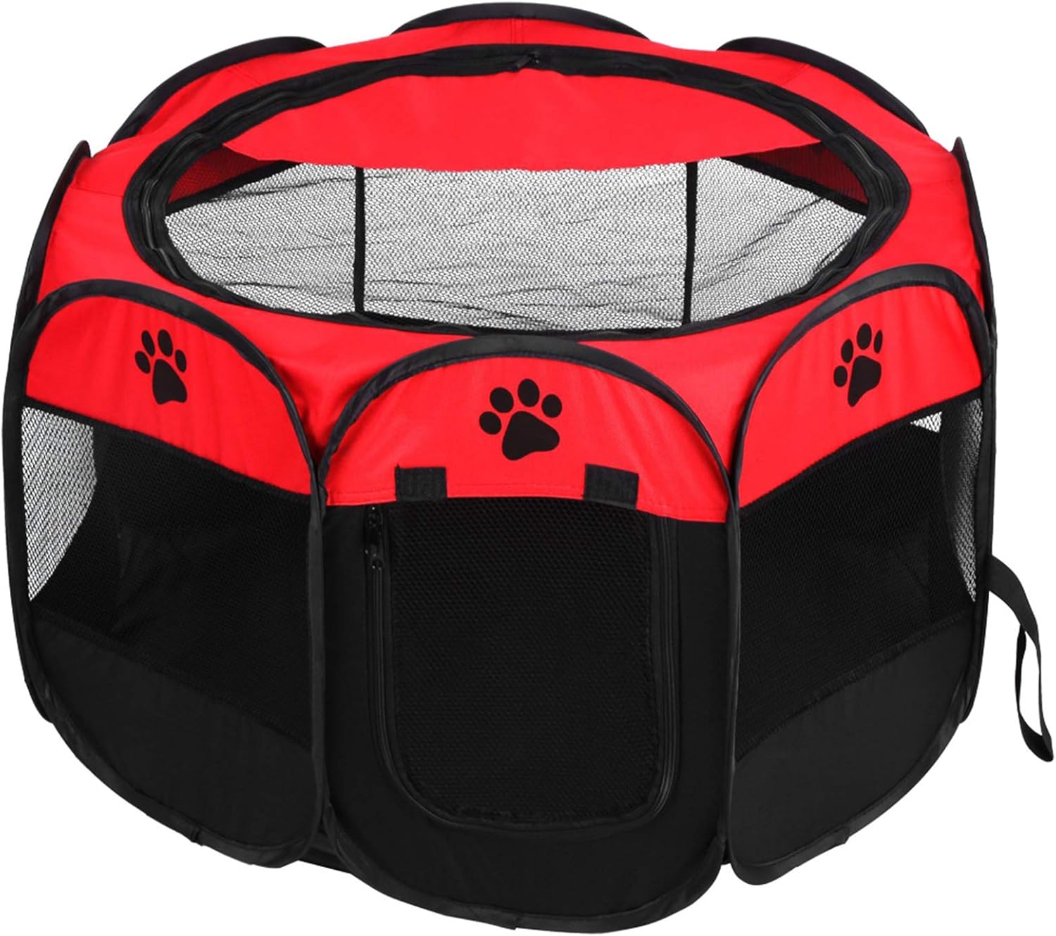 Cercadinho para Cães AYNEFY Dobrável em Tecido Oxford Vermelho 6 Cercadinho para Cães AYNEFY Dobrável em Tecido Oxford Vermelho - Imagem 6