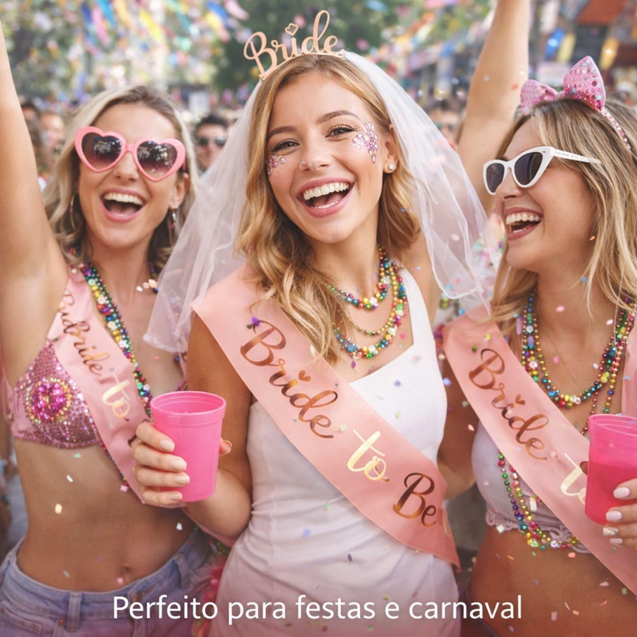 Kit Despedida de Solteira Noiva 3 Peças Tiara Véu e Faixa 4 Kit Despedida de Solteira Noiva 3 Peças Tiara Véu e Faixa - Imagem 4