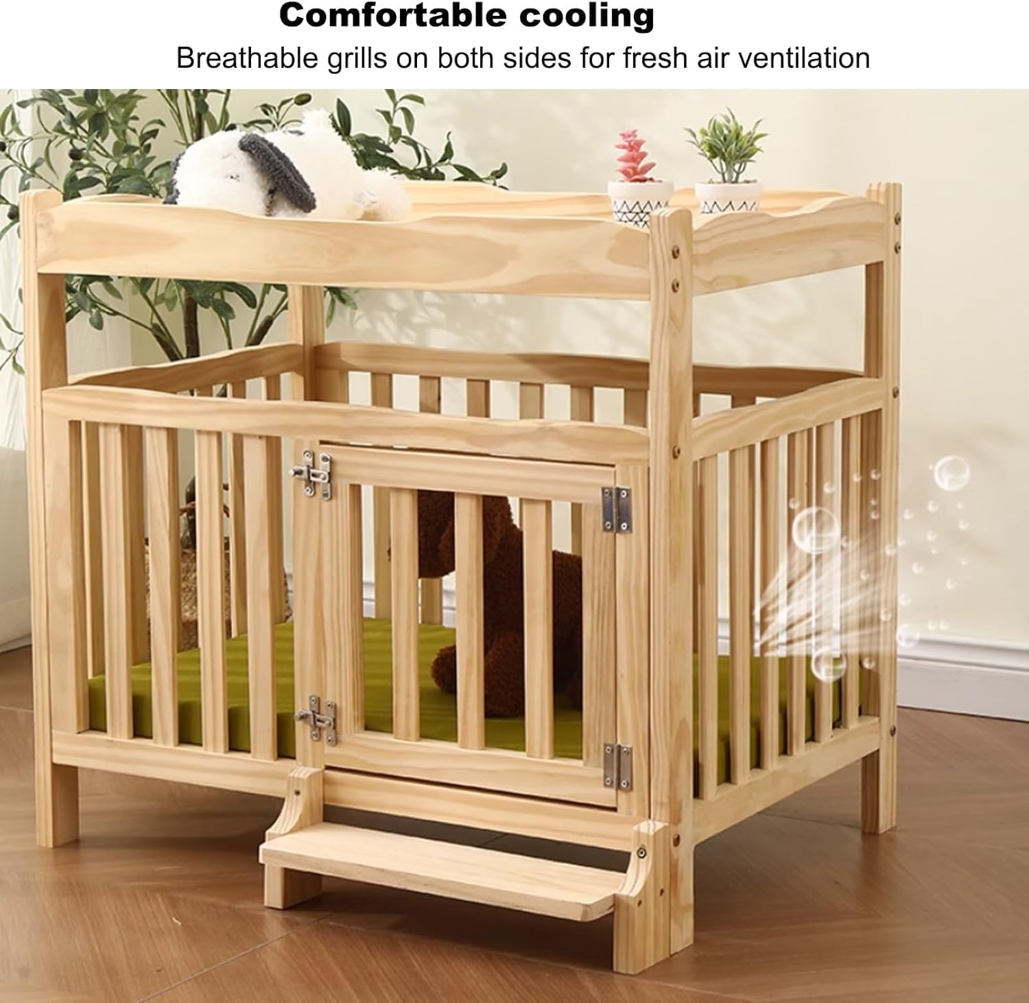 Caixa para Cães de Madeira Maciça com Mesa Lateral Multifuncional 3 Caixa para Cães de Madeira Maciça com Mesa Lateral Multifuncional - Imagem 3