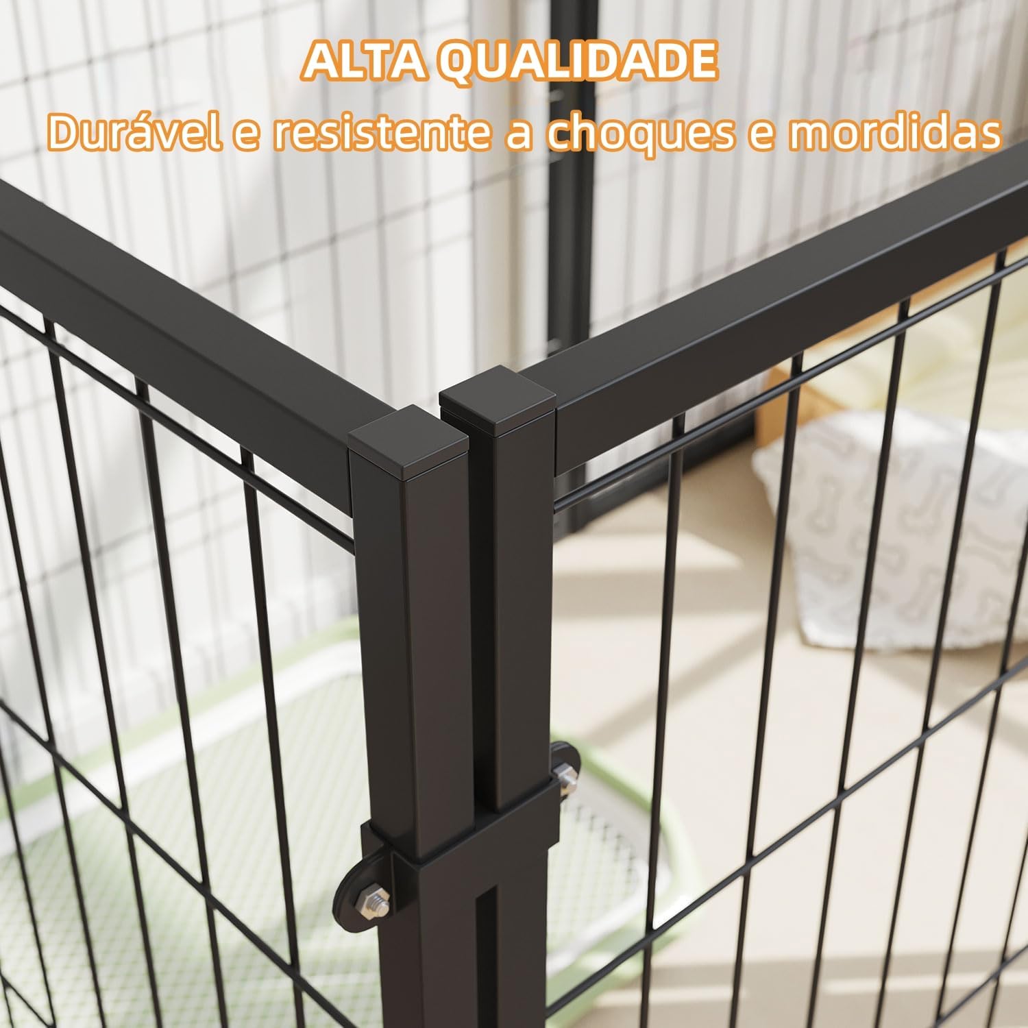 Gaiola de Metal Tarbaha para Cães Grande Resistente e Durável 4 Gaiola de Metal Tarbaha para Cães Grande Resistente e Durável - Imagem 4