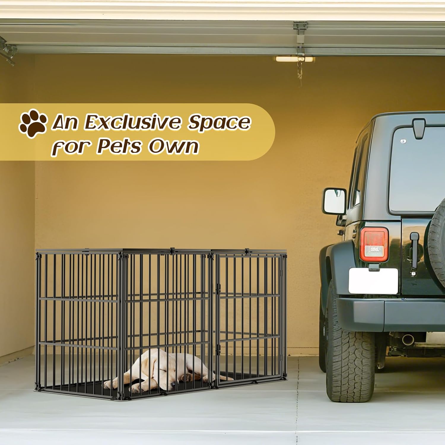 Gaiola para Cães Pawaboo Resistente e Indestrutível com Tapete 7 Gaiola para Cães Pawaboo Resistente e Indestrutível com Tapete - Imagem 7