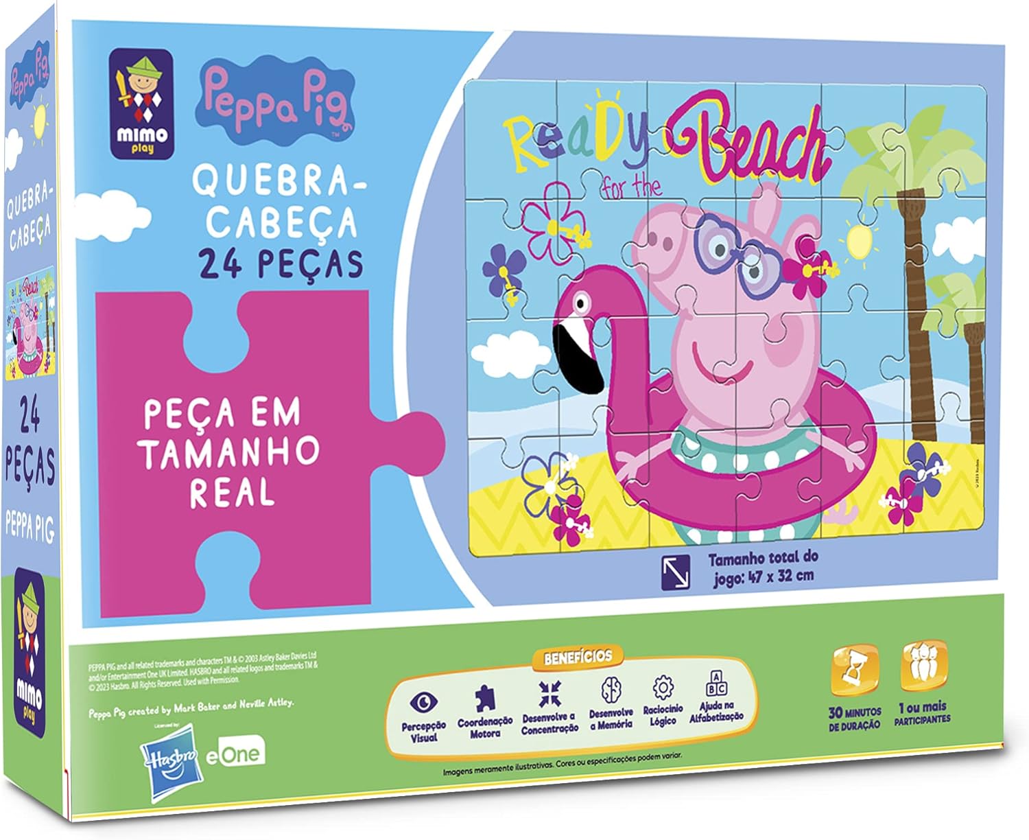 Quebra Cabeça Gigante Mimo Brinquedos Peppa Pig na Praia 24 Peças 3 Quebra Cabeça Gigante Mimo Brinquedos Peppa Pig na Praia 24 Peças - Imagem 3