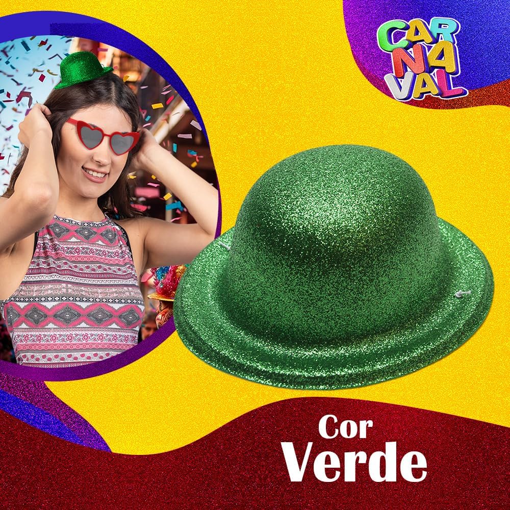 Mini Chapéu E-Store Glitter Acessório de Carnaval para Fantasia 2 Mini Chapéu E-Store Glitter Acessório de Carnaval para Fantasia - Imagem 2
