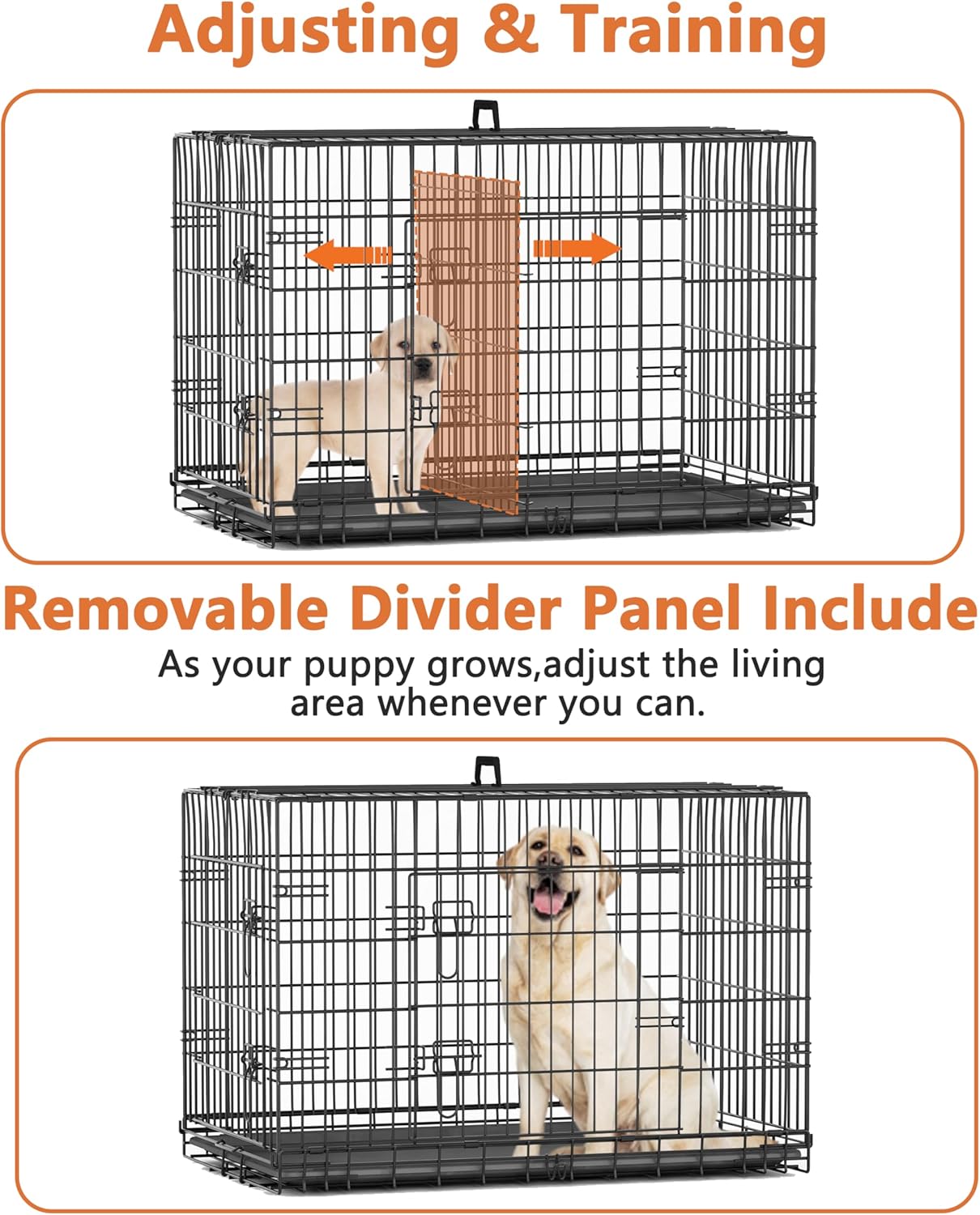 Caixa para Cães Piskyet 76cm com Porta Dupla e Bandeja 5 Caixa para Cães Piskyet 76cm com Porta Dupla e Bandeja - Imagem 5