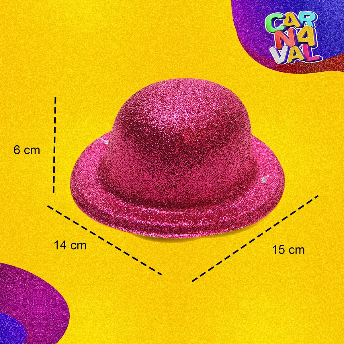 Mini Chapéu E-Store Glitter Acessório de Carnaval para Fantasia 3 Mini Chapéu E-Store Glitter Acessório de Carnaval para Fantasia - Imagem 3