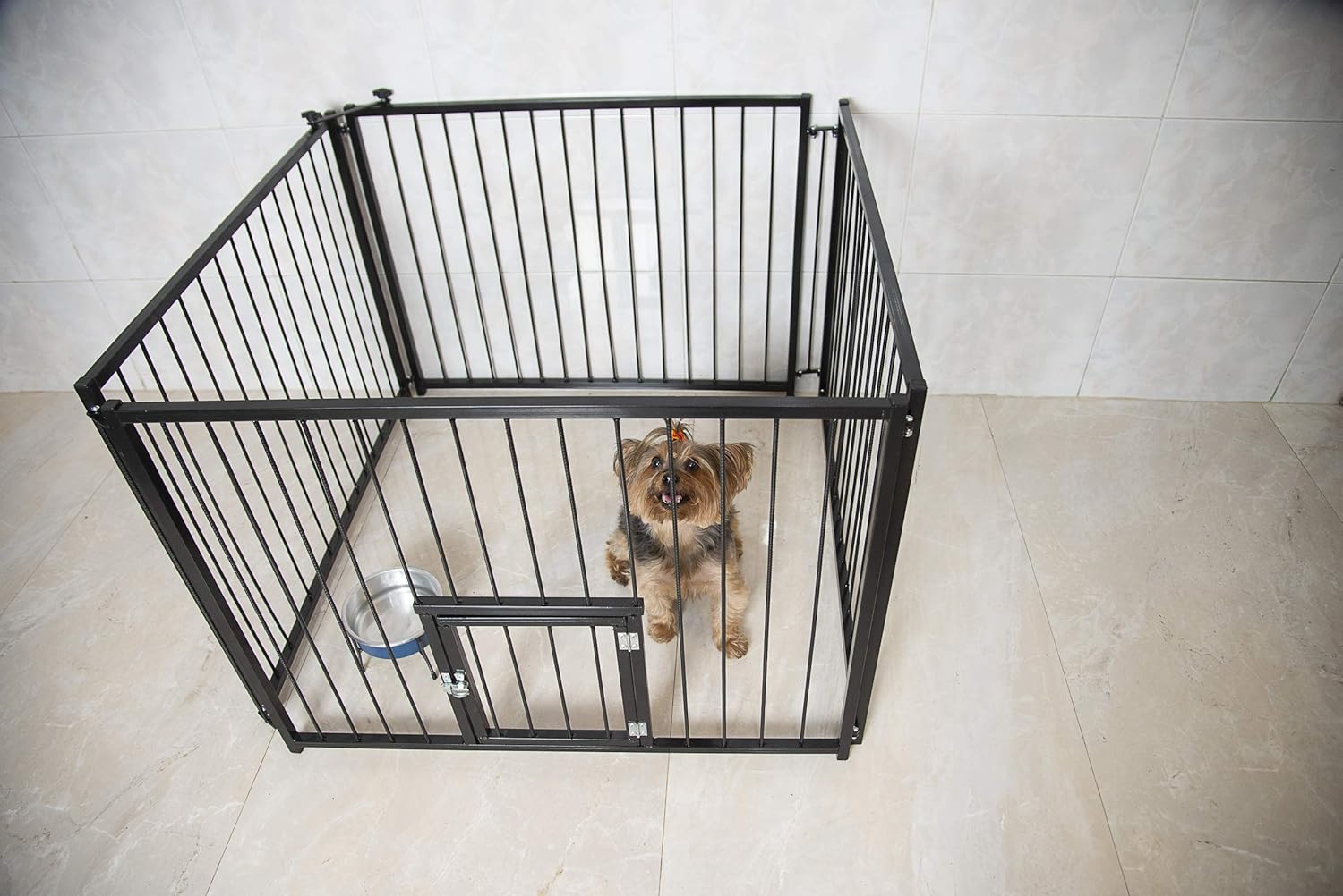 Canil com Portinhola NF Pet Cercado Dobrável para Cães Preto 3 Canil com Portinhola NF Pet Cercado Dobrável para Cães Preto - Imagem 3