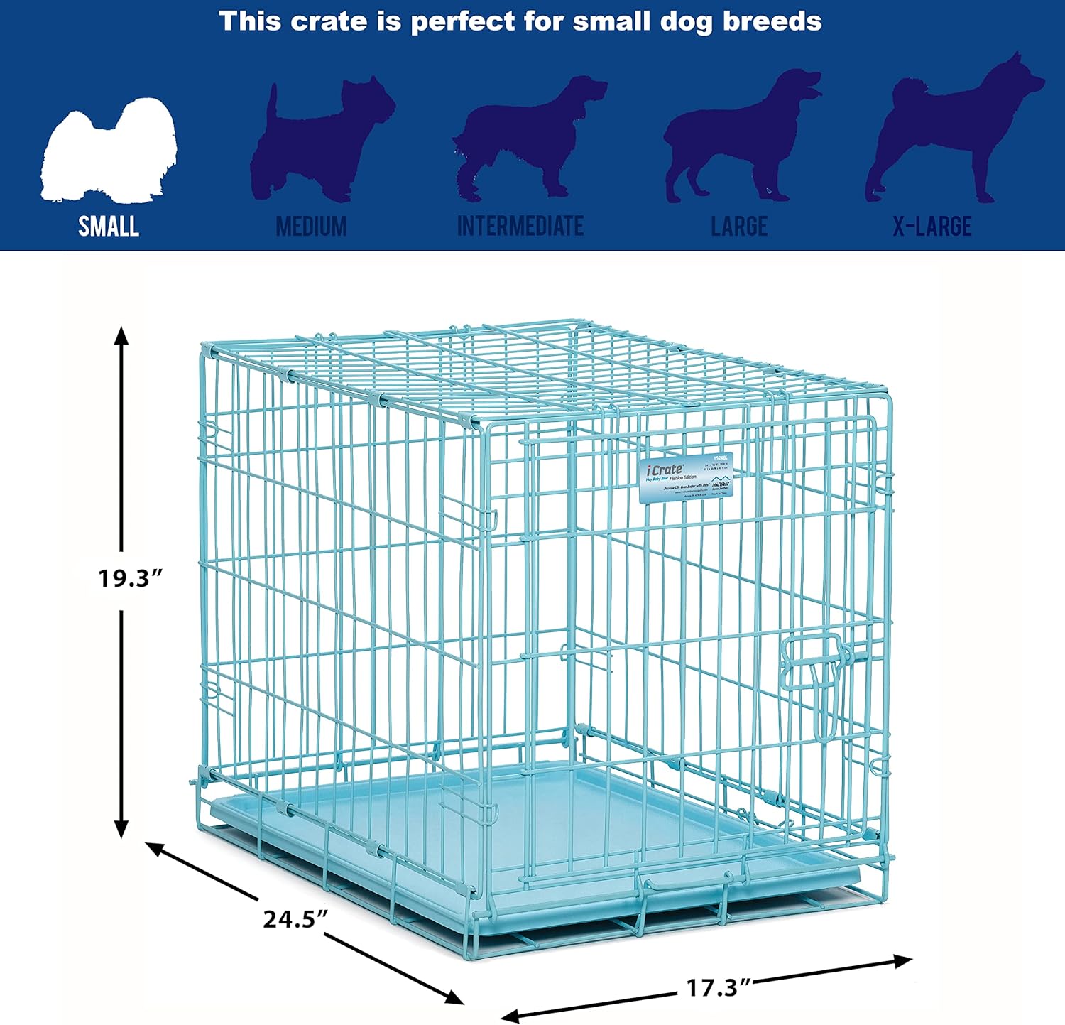 Gaiola para Cães MidWest iCrate Dobrável de Metal para Pequenos 5 Gaiola para Cães MidWest iCrate Dobrável de Metal para Pequenos - Imagem 5