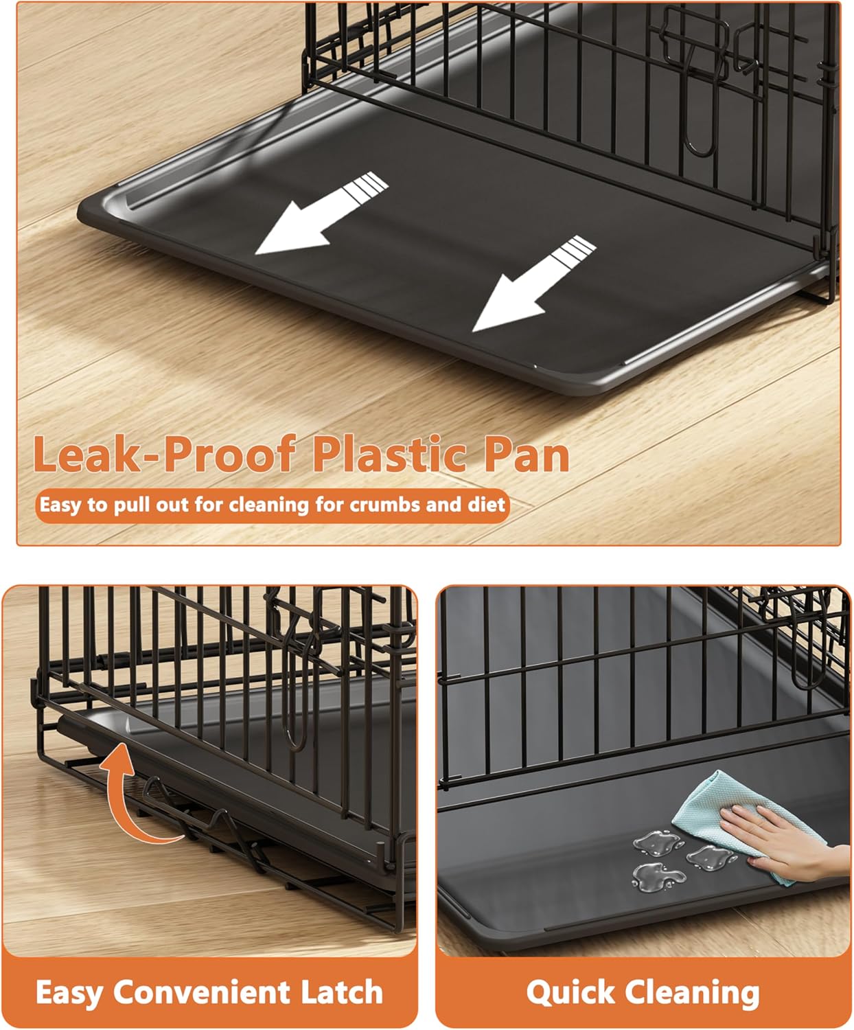 Caixa para Cães Piskyet 76cm com Porta Dupla e Bandeja 6 Caixa para Cães Piskyet 76cm com Porta Dupla e Bandeja - Imagem 6