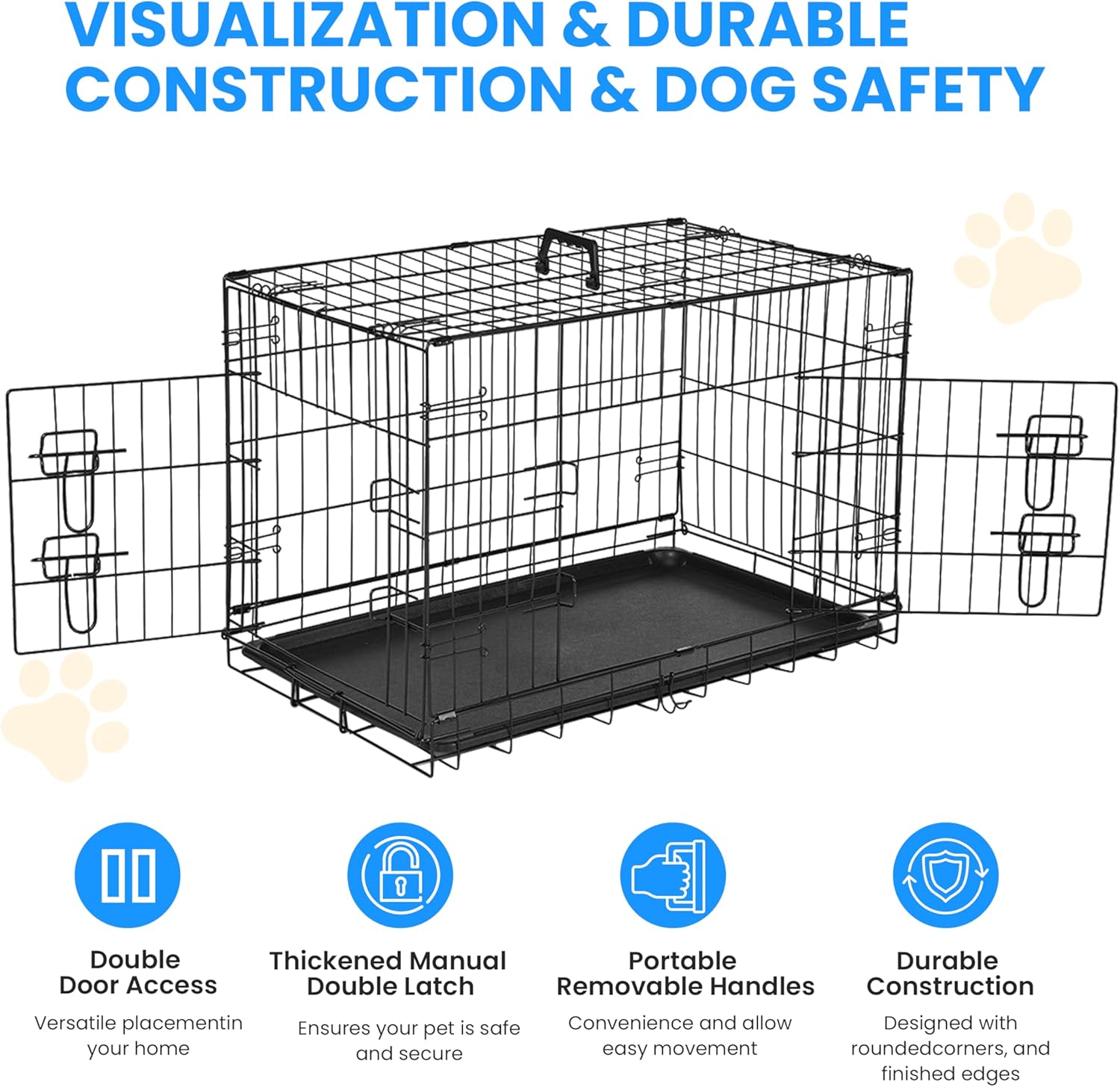 Gaiola para Cães Simple Deluxe 76cm Dobrável com Divisória 4 Gaiola para Cães Simple Deluxe 76cm Dobrável com Divisória - Imagem 4