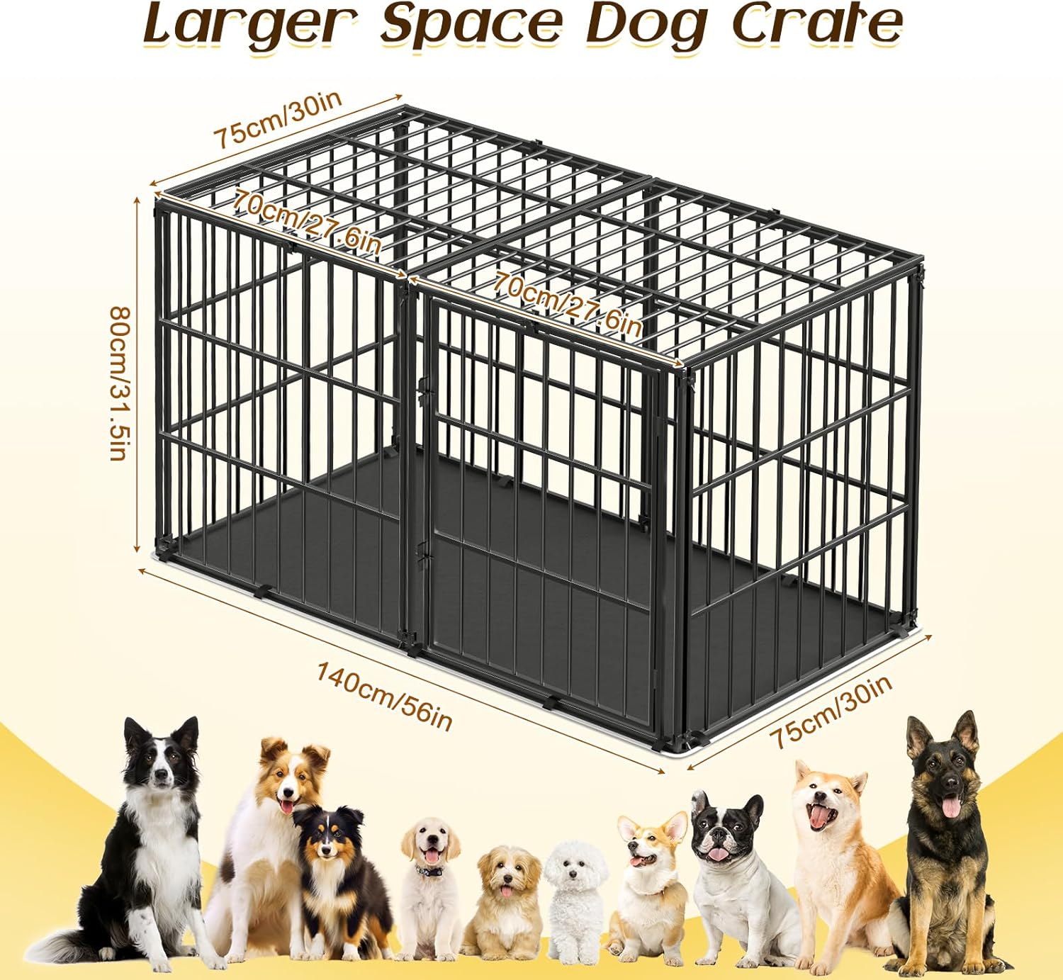 Gaiola para Cães Pawaboo Resistente e Indestrutível com Tapete 2 Gaiola para Cães Pawaboo Resistente e Indestrutível com Tapete - Imagem 2
