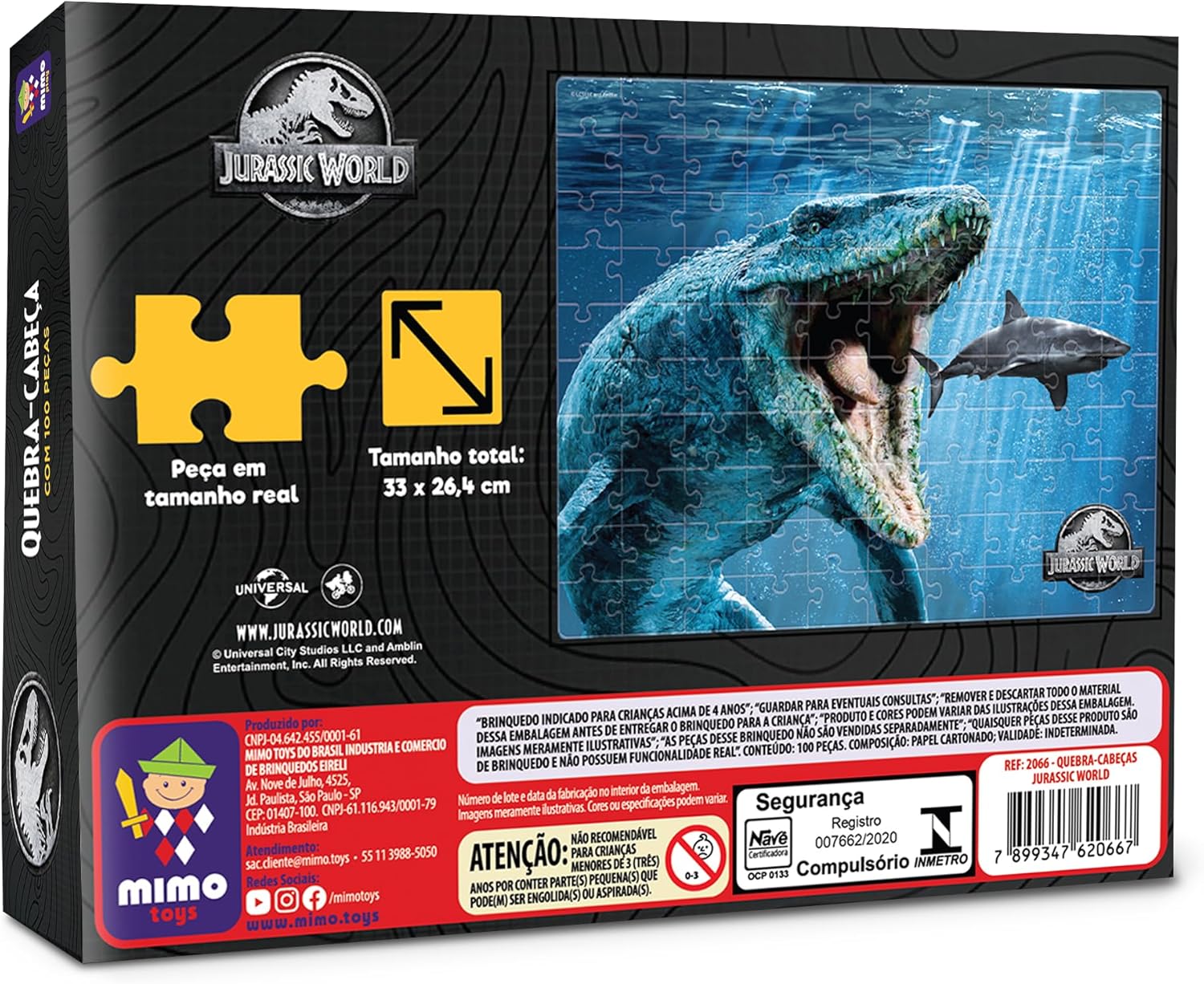 Quebra Cabeça Jurassic World Mosasauro 100 Peças Mimo Brinquedos 3 Quebra Cabeça Jurassic World Mosasauro 100 Peças Mimo Brinquedos - Imagem 3