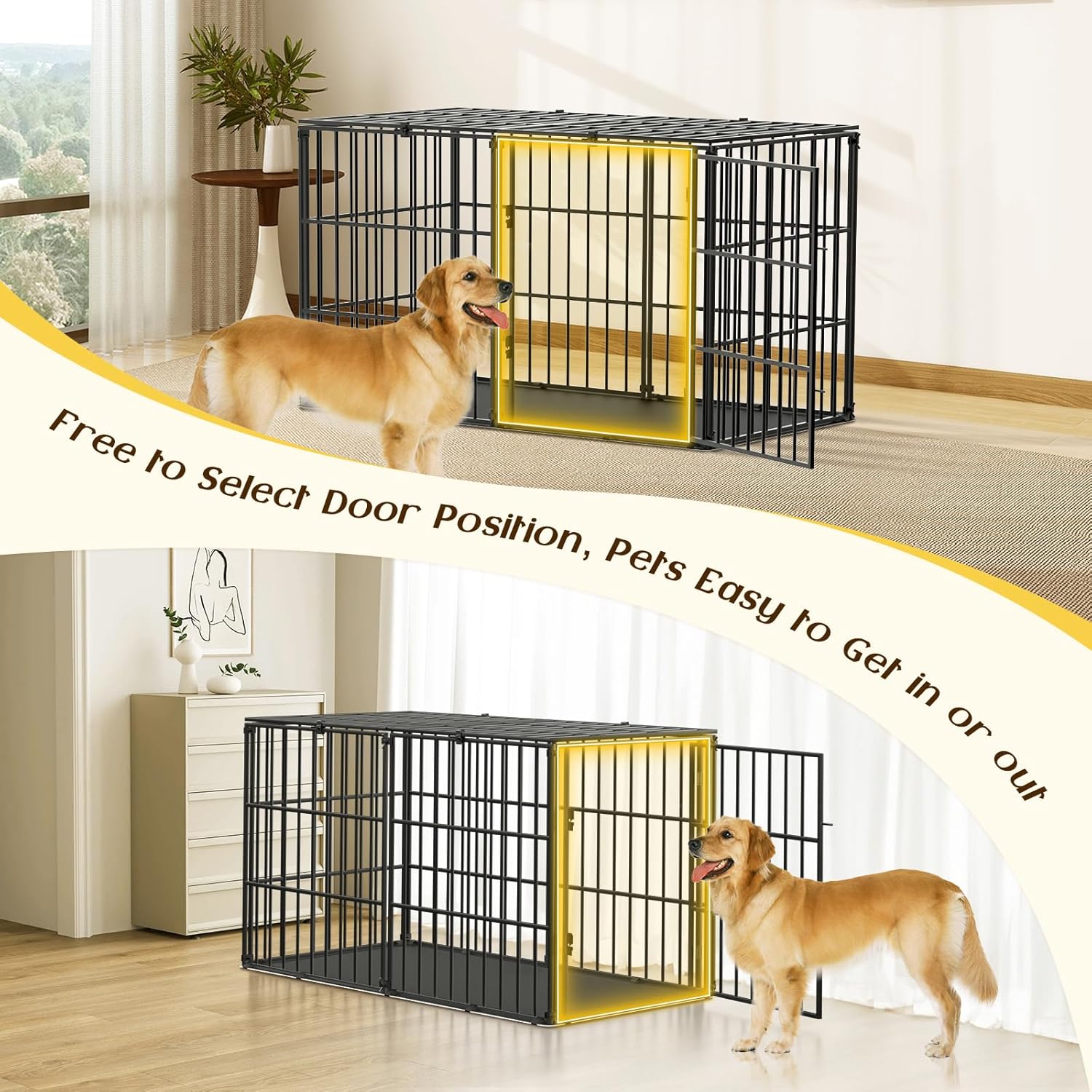 Gaiola para Cães Pawaboo Resistente e Indestrutível com Tapete 5 Gaiola para Cães Pawaboo Resistente e Indestrutível com Tapete - Imagem 5