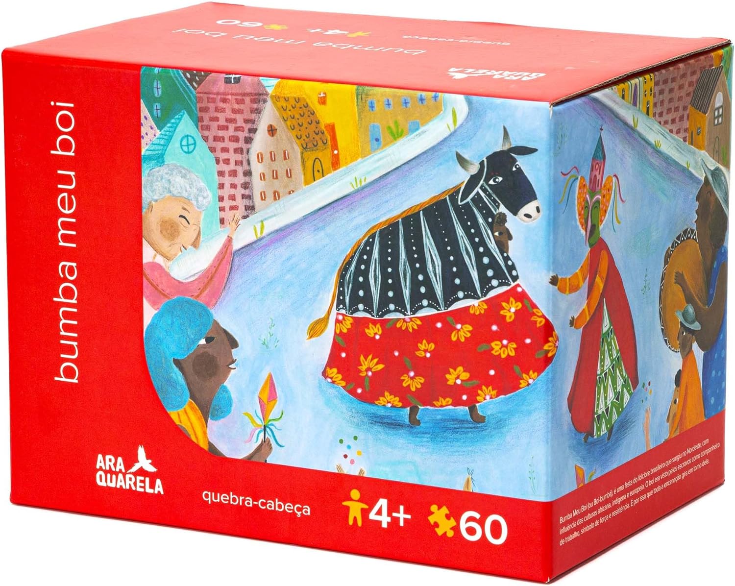 Quebra-Cabeça Infantil Araquarela Bumba Meu Boi 60 Peças 1 Quebra-Cabeça Infantil Araquarela Bumba Meu Boi 60 Peças
