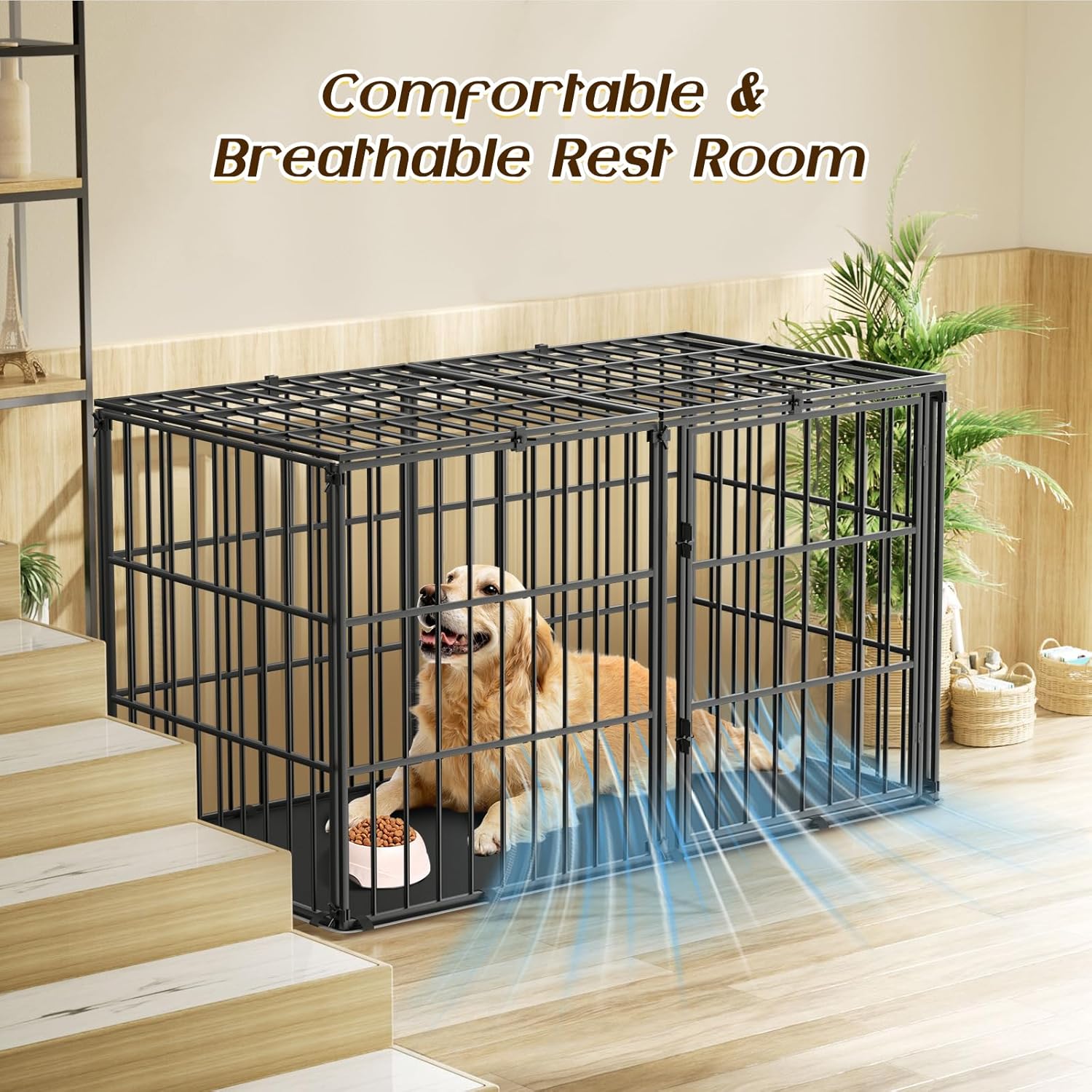 Gaiola para Cães Pawaboo Resistente e Indestrutível com Tapete 6 Gaiola para Cães Pawaboo Resistente e Indestrutível com Tapete - Imagem 6