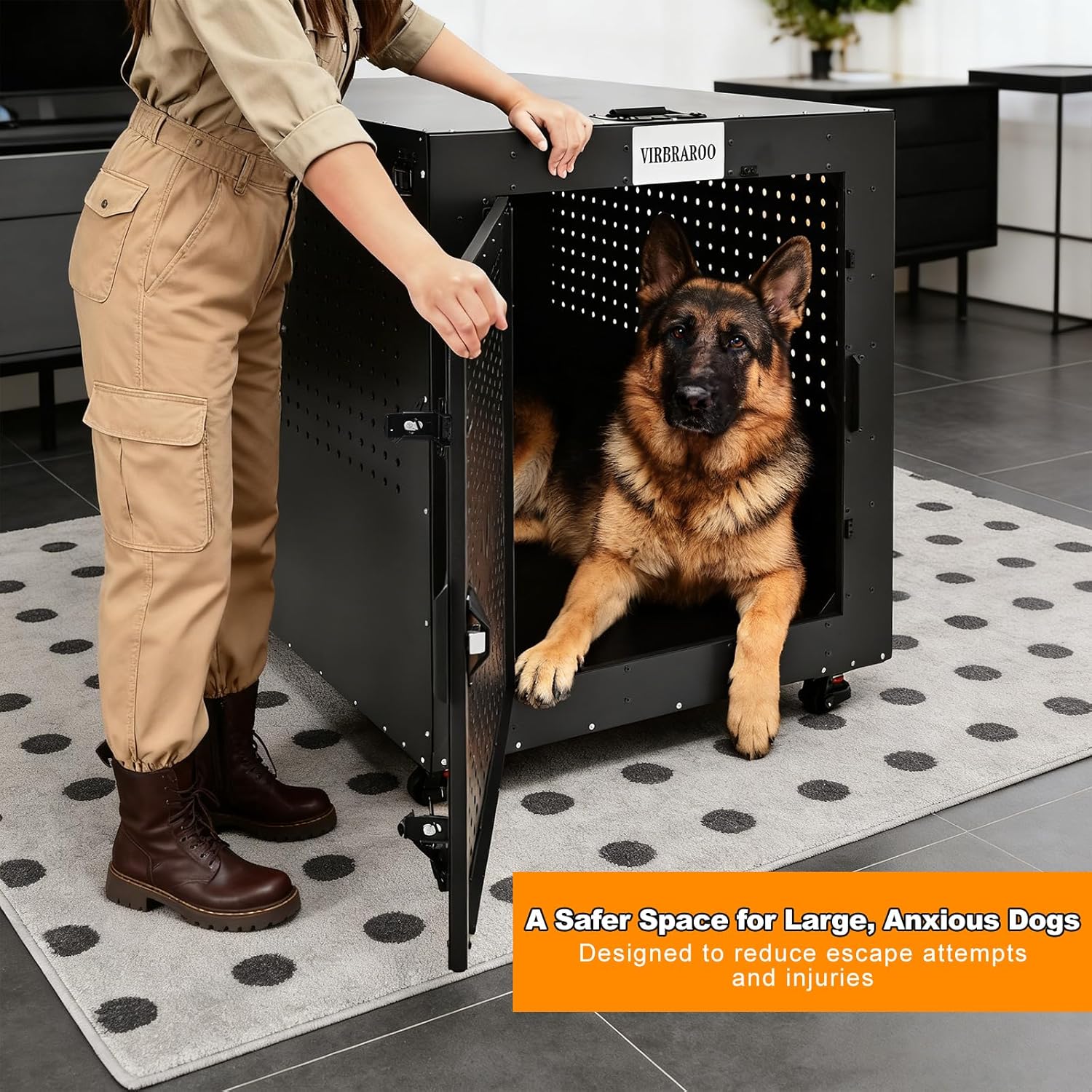 Gaiola para Cães Virbraroo Dog Crate Indestrutível Resistente 2 Gaiola para Cães Virbraroo Dog Crate Indestrutível Resistente - Imagem 2