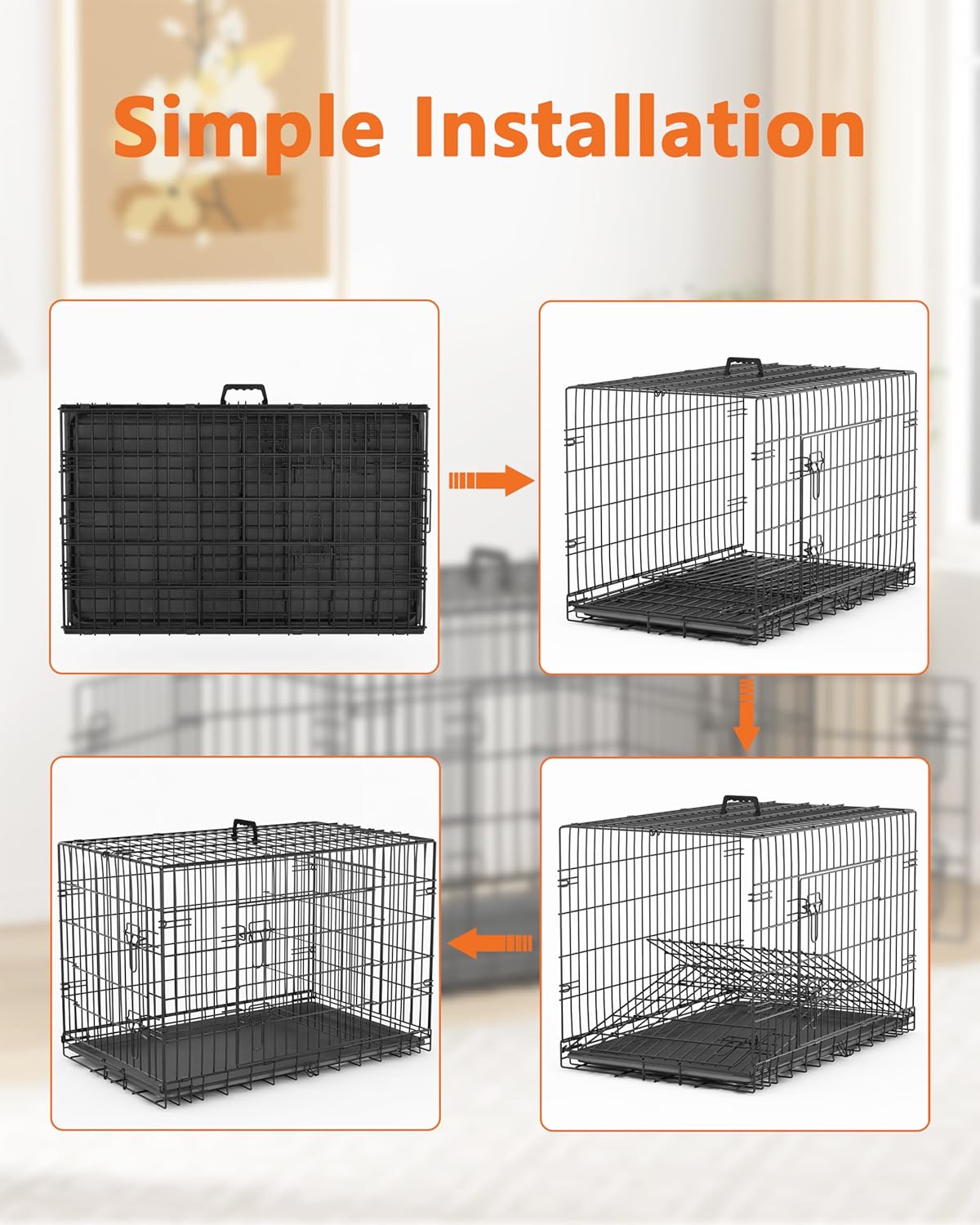 Caixa para Cães Piskyet 76cm com Porta Dupla e Bandeja 7 Caixa para Cães Piskyet 76cm com Porta Dupla e Bandeja - Imagem 7