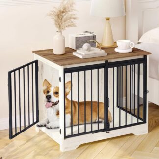 Gaiola para Cachorro Hzuaneri de Madeira com Porta de Celeiro