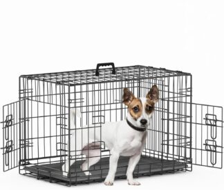 Caixa para Cães Piskyet 76cm com Porta Dupla e Bandeja
