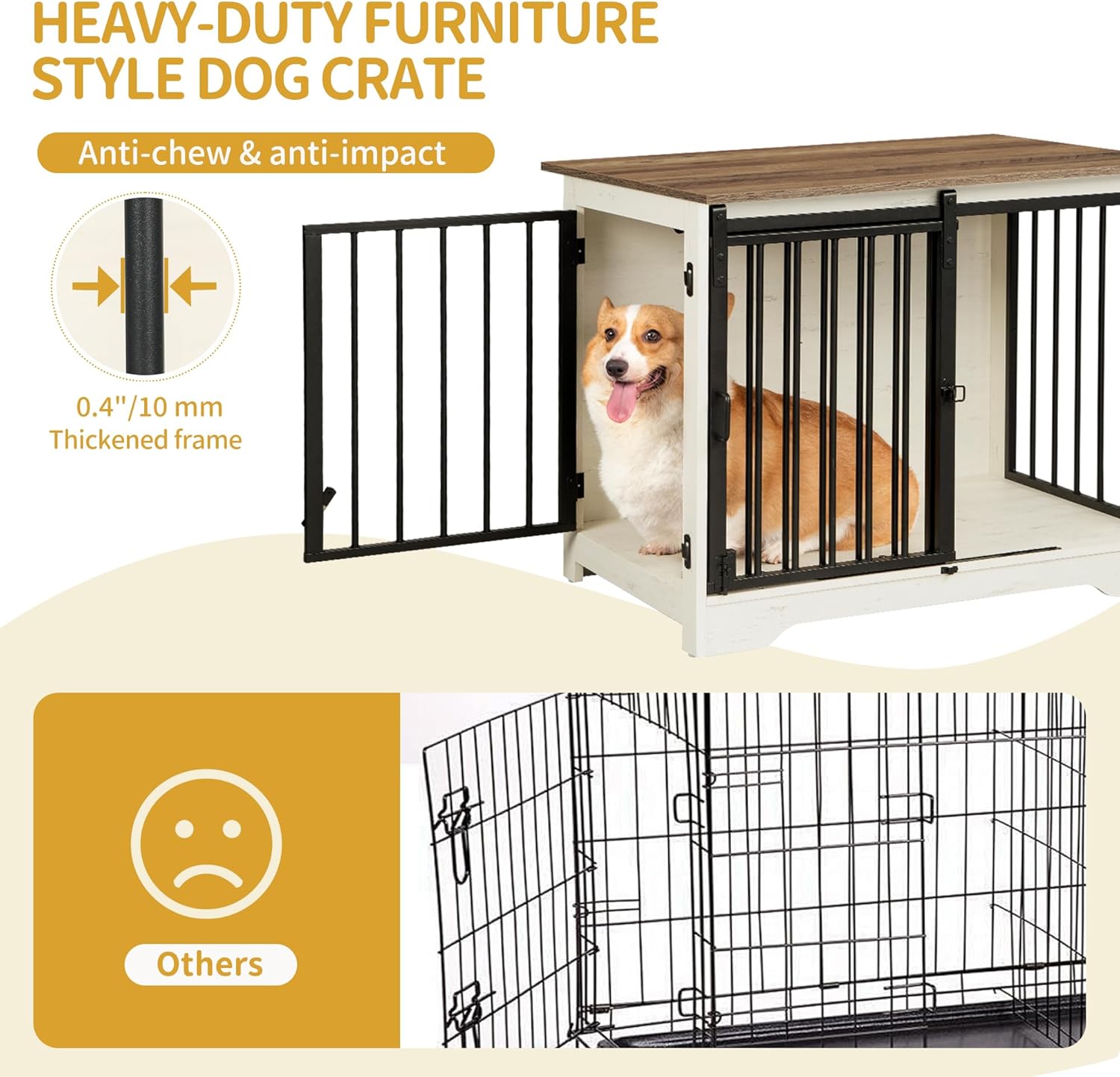 Gaiola para Cachorro Hzuaneri de Madeira com Porta de Celeiro 4 Gaiola para Cachorro Hzuaneri de Madeira com Porta de Celeiro - Imagem 4
