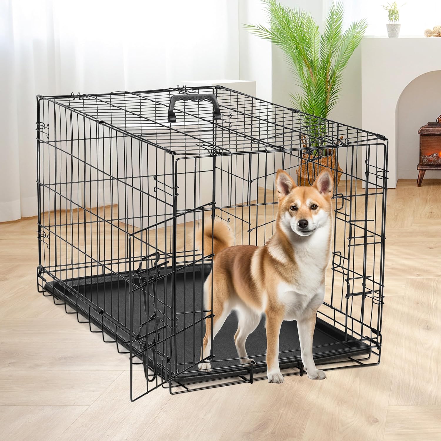 Gaiola para Cães Simple Deluxe 76cm Dobrável com Divisória 7 Gaiola para Cães Simple Deluxe 76cm Dobrável com Divisória - Imagem 7