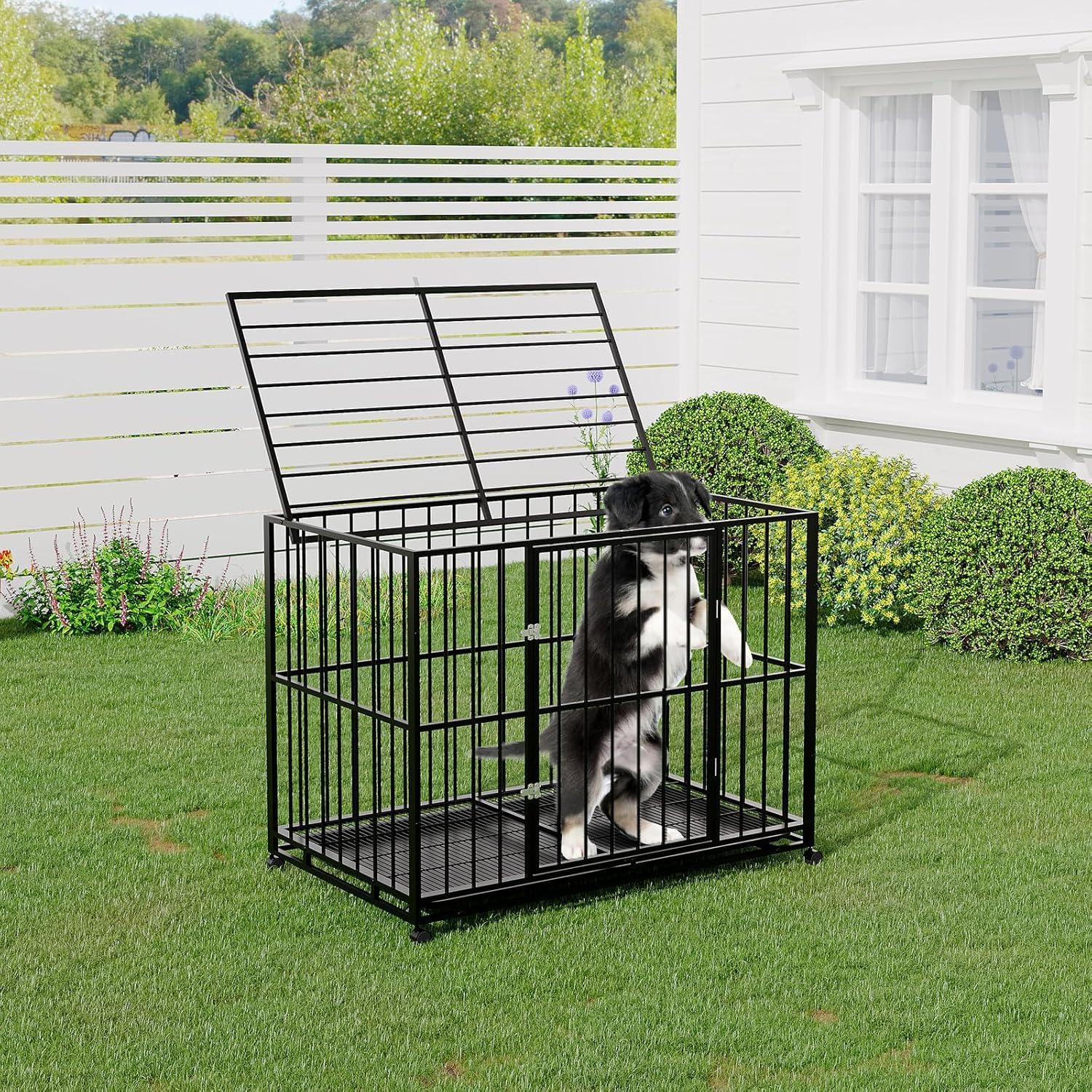 Caixa para Cães GAOMON 91cm Indestrutível em Aço Inoxidável 5 Caixa para Cães GAOMON 91cm Indestrutível em Aço Inoxidável - Imagem 5