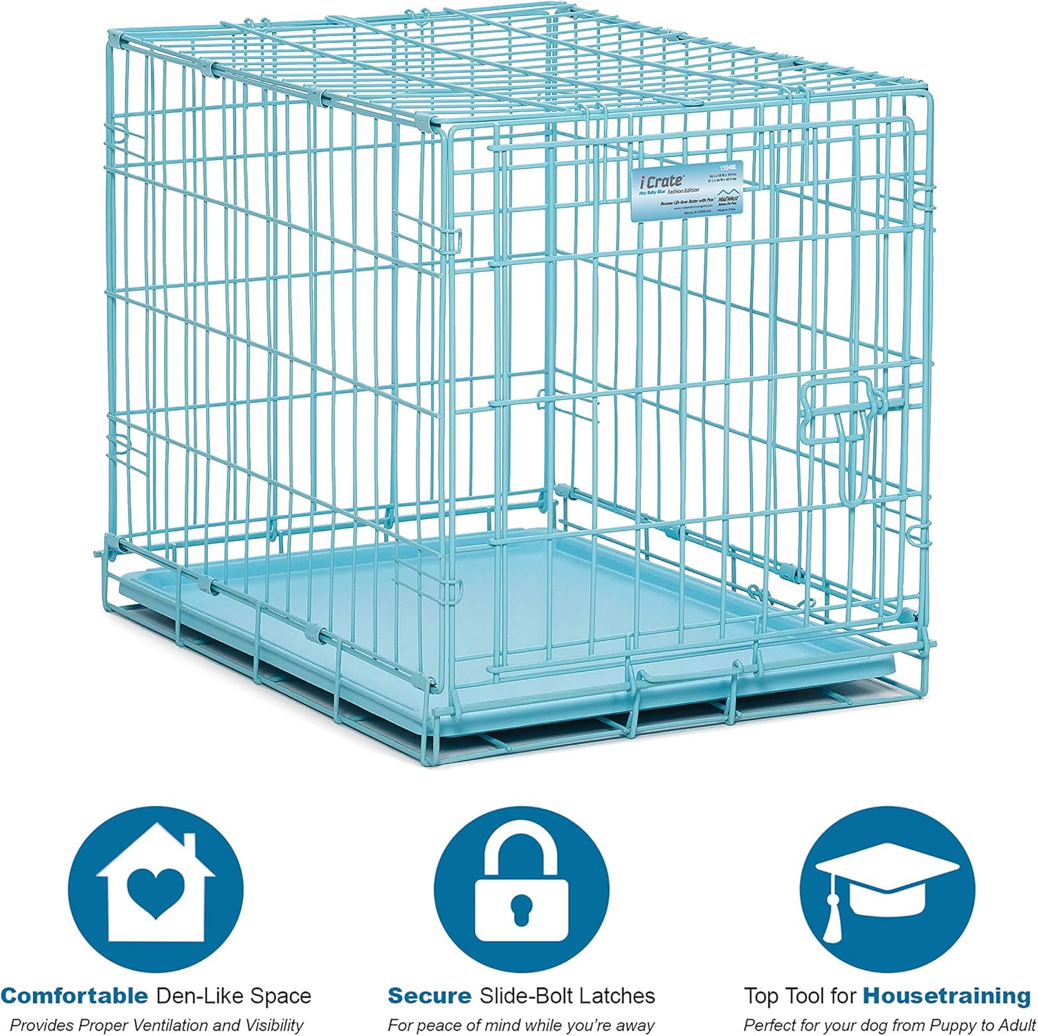Gaiola para Cães MidWest iCrate Dobrável de Metal para Pequenos 2 Gaiola para Cães MidWest iCrate Dobrável de Metal para Pequenos - Imagem 2