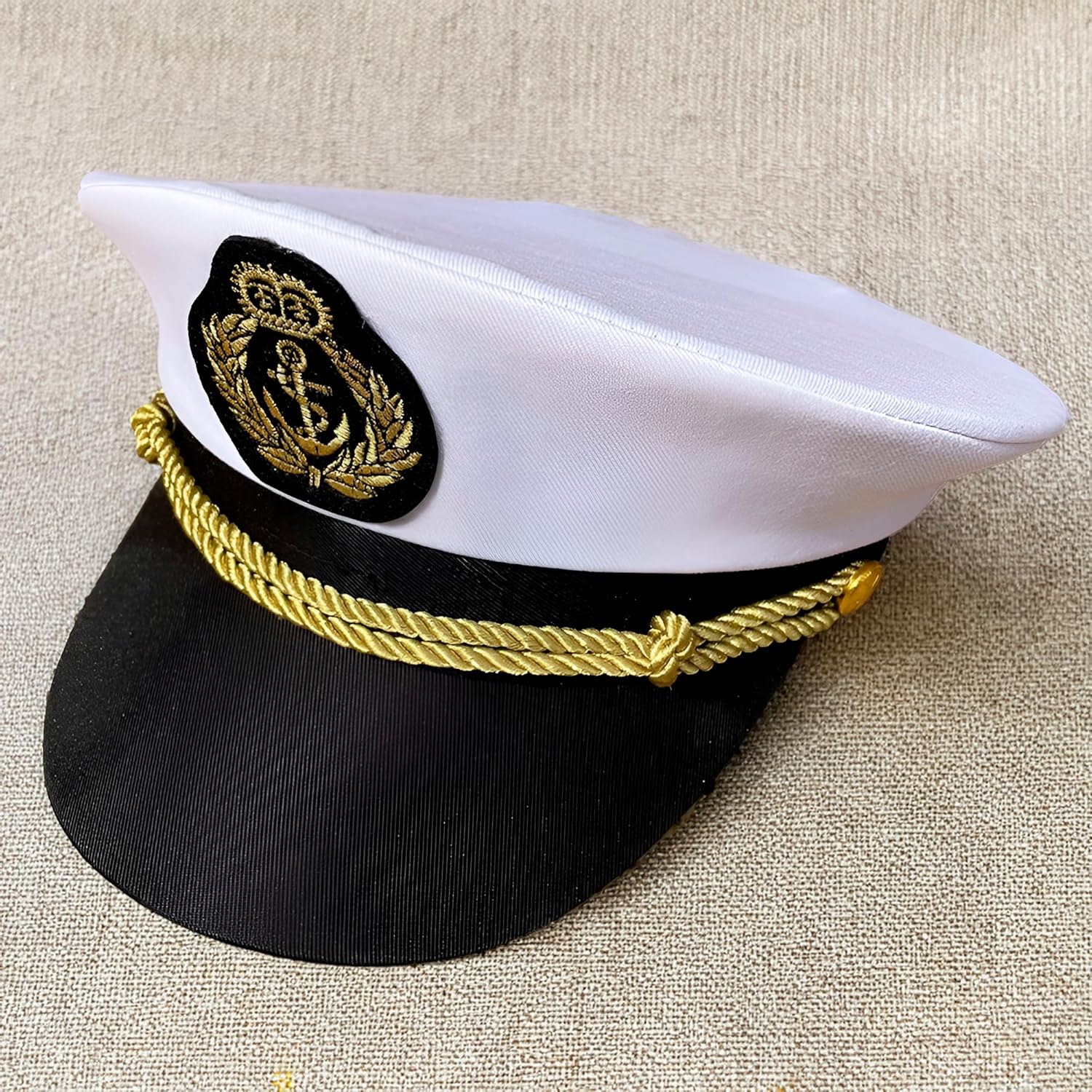 Quepe Marinheiro para Fantasia com Emblema Dourado Ajustável 1 Quepe Marinheiro para Fantasia com Emblema Dourado Ajustável