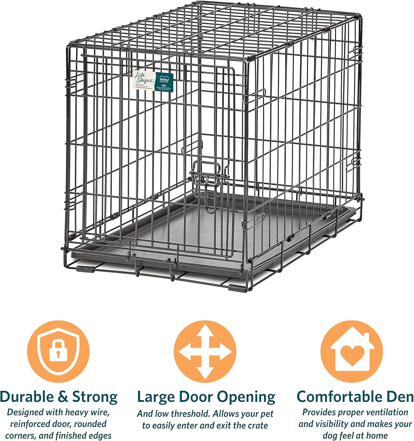 Gaiola para Cães MidWest Life Stages Dobrável com Divisor 2 Gaiola para Cães MidWest Life Stages Dobrável com Divisor - Imagem 2