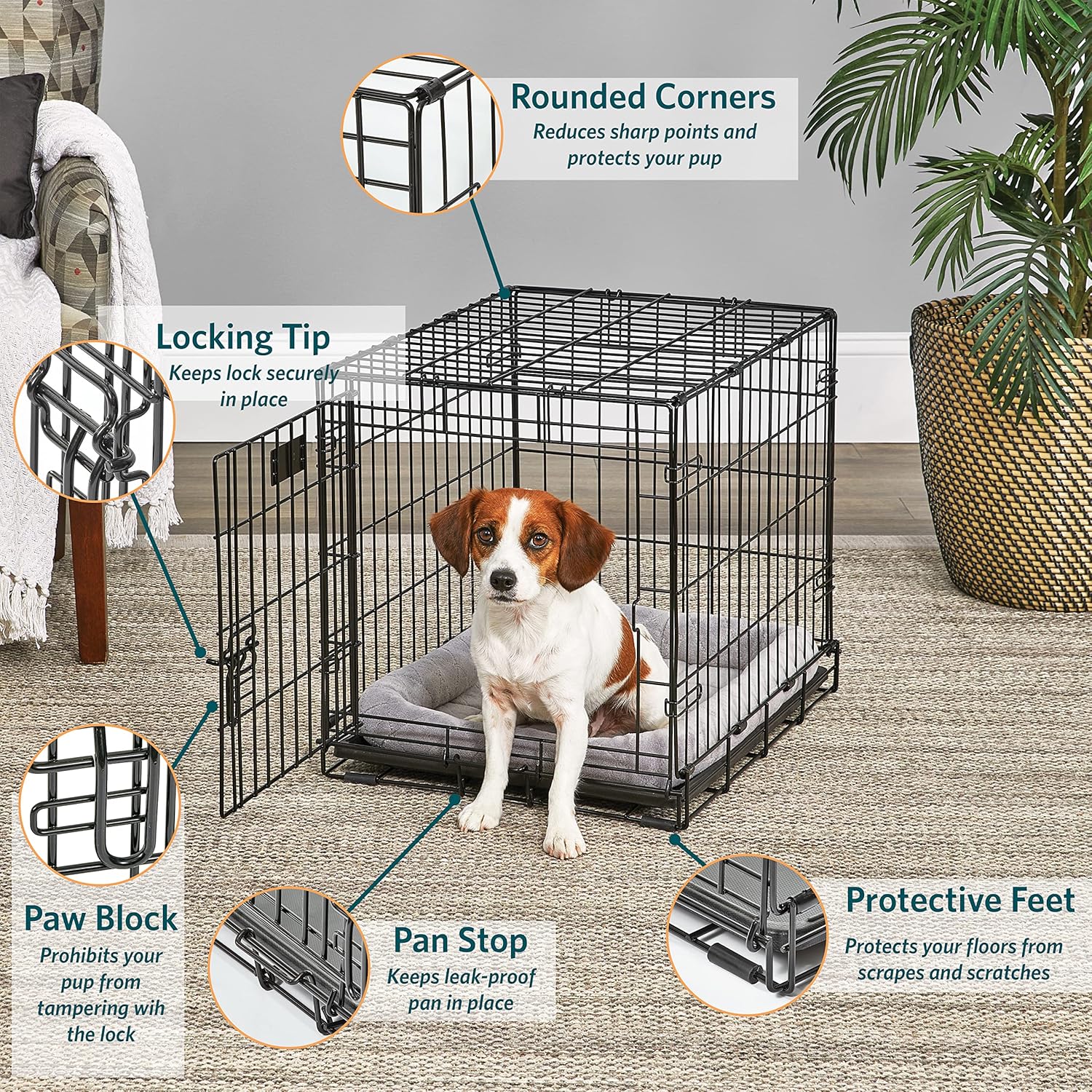 Gaiola para Cães MidWest Life Stages Dobrável com Divisor 3 Gaiola para Cães MidWest Life Stages Dobrável com Divisor - Imagem 3