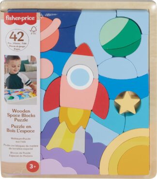 Quebra-Cabeça de Madeira Espaço Fisher-Price Brinquedo Bebês