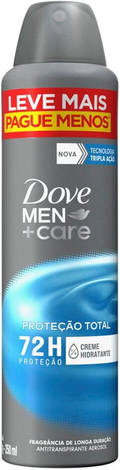 Dove Men+Care Aerosol 250ml: Proteção Total e Hidratação por 72h 8 Dove MenCare Aerosol 250ml Proteo Total e Hidratao por 72h