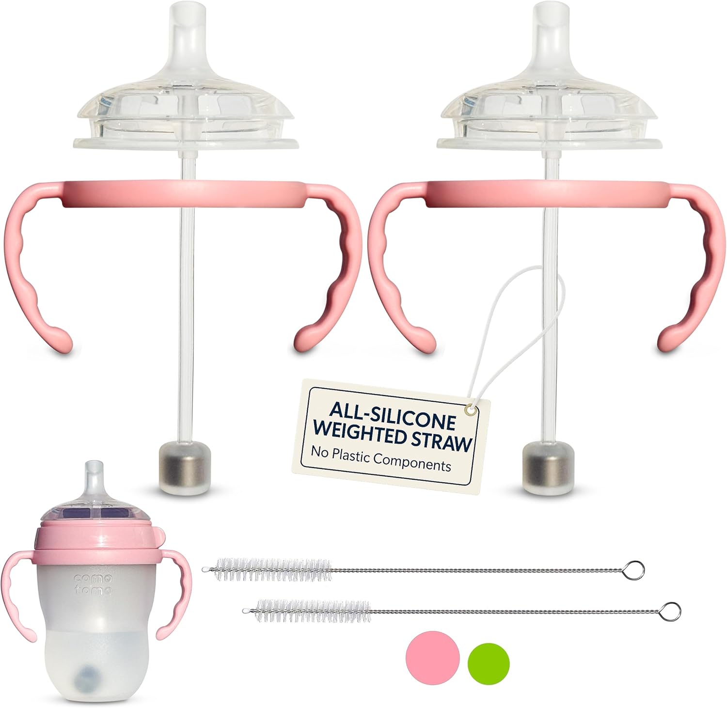 Kit Converso BelBeyo para Mamadeira Comotomo Copo de Palha Silicone